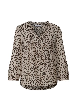 Street One Studio, 3/4-ARM BLUSE MIT SPLIT NECK UND PRINT - Blouse - black