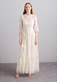 Needle & Thread SHIMMER DITSY LONG SLEEVE GOWN - Iltapuku - cream/cream