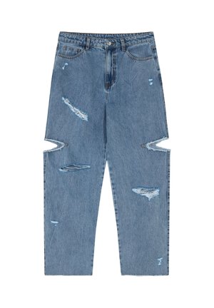 Karo Kauer Label, BEKLEIDUNG DENIM PANTS CUT OUT DISTRESSED - Jeans Relaxed Fit - denim blue (3501490426)