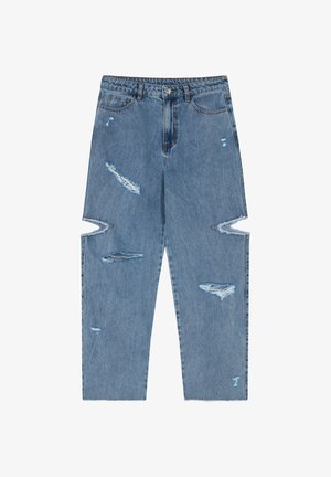 Karo Kauer Label, BEKLEIDUNG DENIM PANTS CUT OUT DISTRESSED - Jeans Relaxed Fit - denim blue (3501490426)