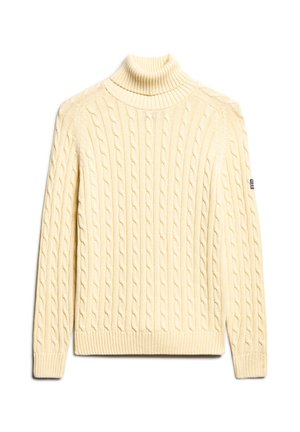 Superdry & Co SLOUCHY CABLE ROLL NECK - Jersey de punto - natural white