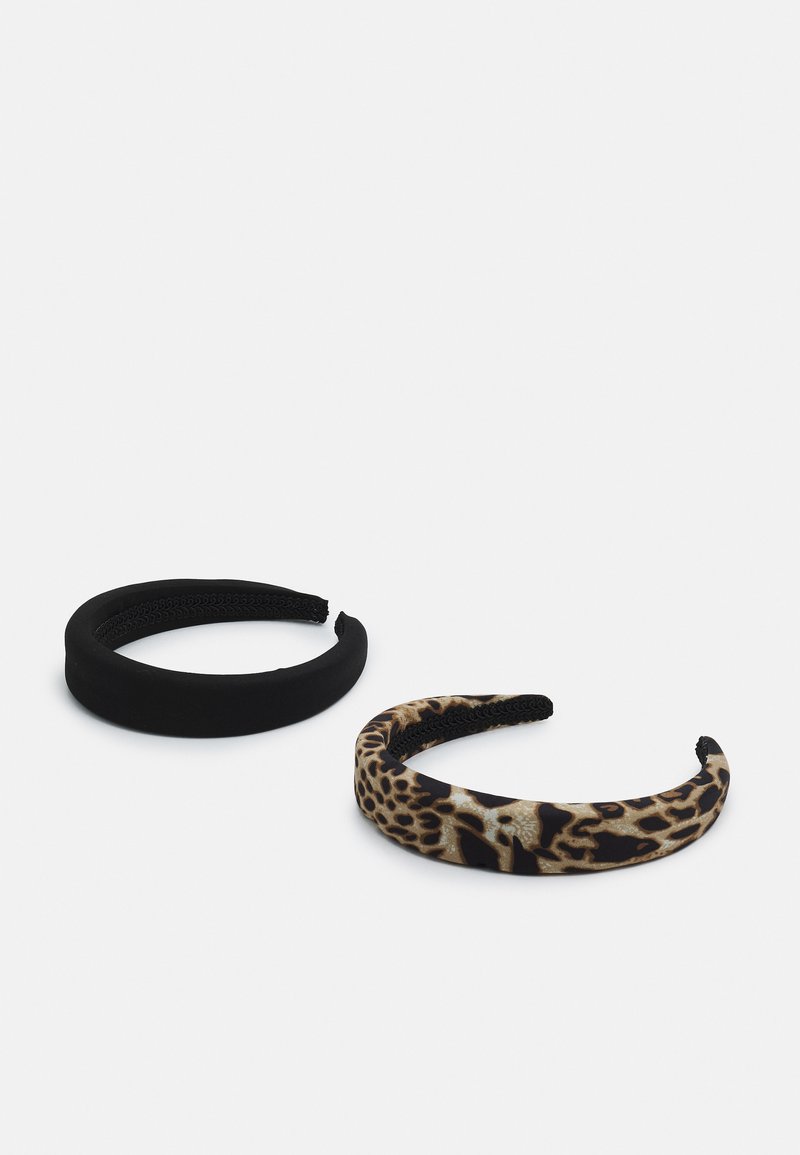 Pieces PCNIKOLA HAIRBAND 2 PACK - Plaukų formavimo priemonė - black/leo