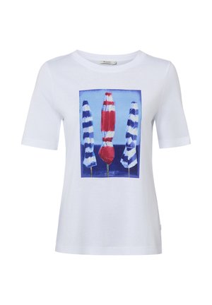 T-Shirt print - weiß/blau