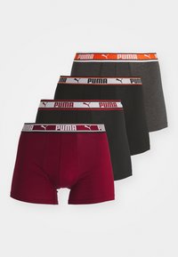 Puma MEN DUAL LOGO 4 PACK - Úzké boxerky - red/black
