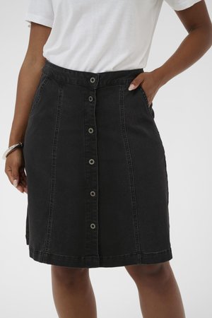 UNIFORMA - A-lõikeline seelik - black washed denim