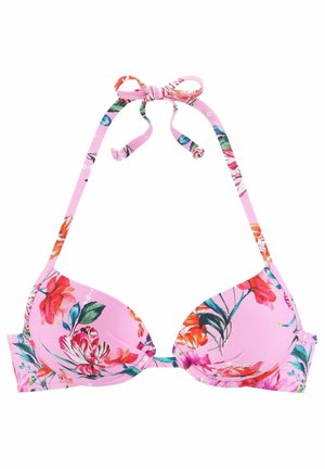 PUSH-UP - Bikini-Top - rosa bedruckt