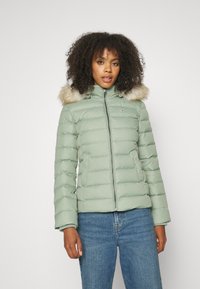 Tommy Jeans BASIC HOODED JACKET - Winter jacket - dusty sage