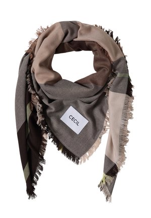 Cecil KARIERTES TUCH MIT FEINEN FRANSEN - Foulard - dark toffee brown