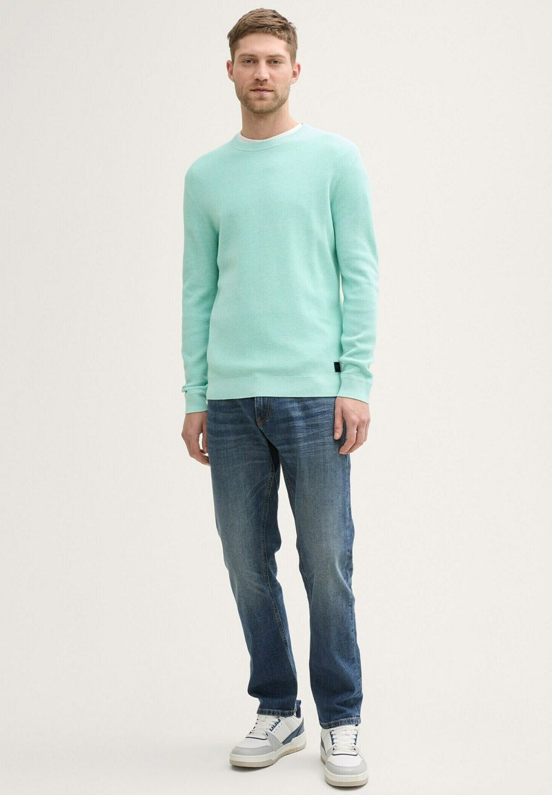 TOM TAILOR STRUKTURIERTER RUNDHALS Strickpullover soft mint
