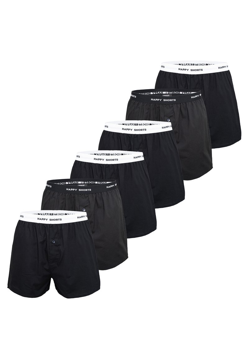 Happy Shorts 6-PACK MIX - Široké boxerky - solid black