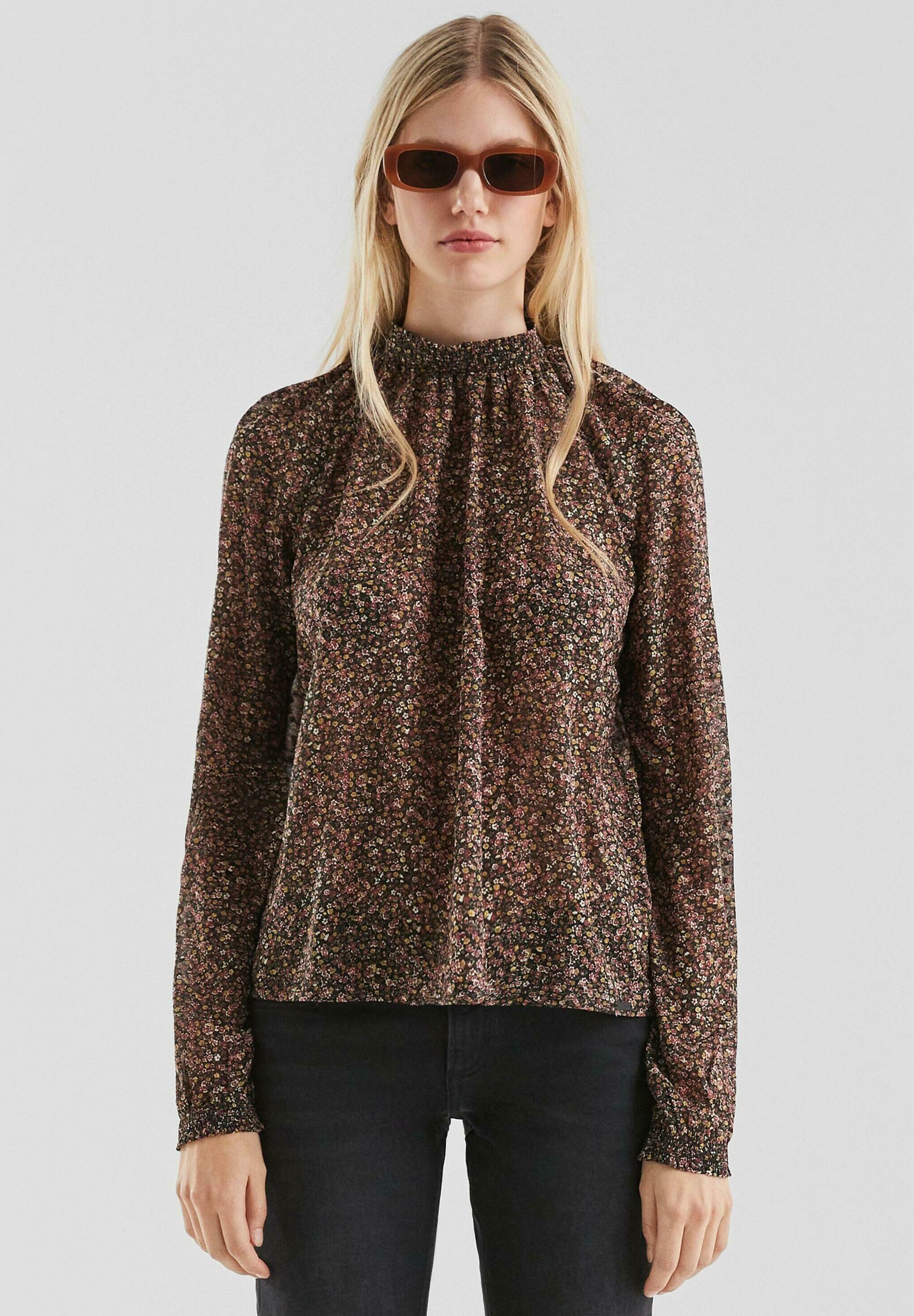 QS Camicetta Top Donna - Scollo A V, Senza Chiusura, In Crepe Con Orlo Posteriore Allungato
