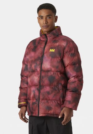 REVERSIBLE - Winter jacket - dark magenta yu spray aop