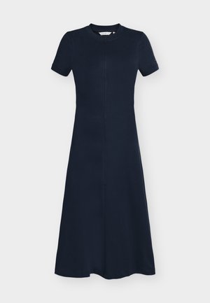 Tommy Hilfiger, INTERLOCK KNIT MIDI FIT AND FLARE DRESS - Jerseykleid - dark night navy