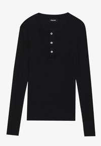 LONG SLEEVED RIB HENLEY TOP UNISEX - Bluză cu mânecă lungă - true black