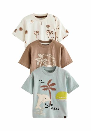 Next SHORT SLEEVE CHARACTER 3 PACK - Tričko s potlačou - blue brown
