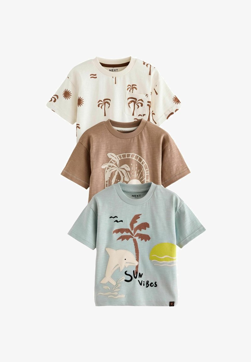 Next SHORT SLEEVE CHARACTER 3 PACK - Potiskana majica - blue brown