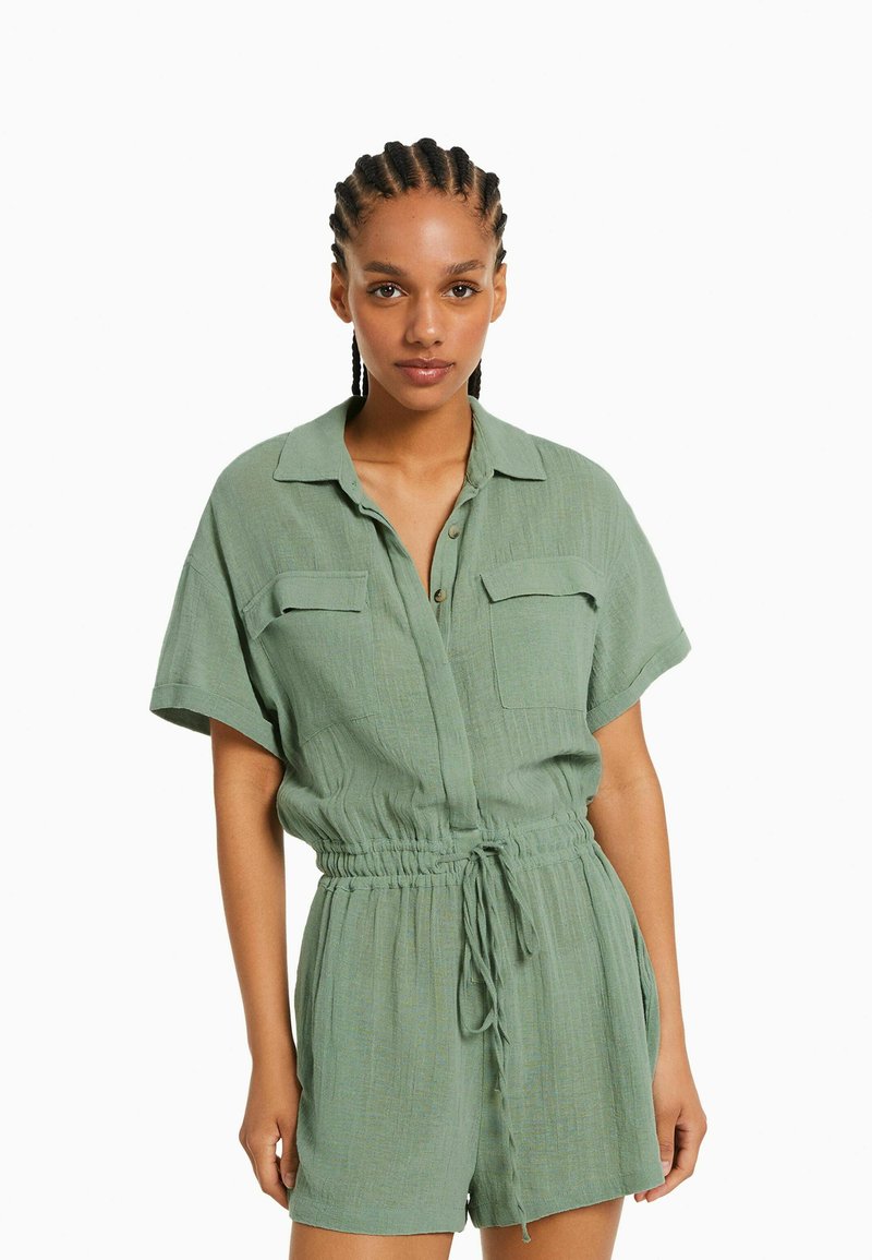 Bershka RUSTIC UTILITY PLAYSUIT Jumpsuit green/grün Zalando.ch