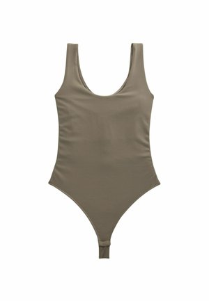 SCOOP NECK SLEEVELESS SCULPTING - Felső - olive green