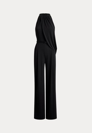 Lauren Ralph Lauren, BELTED STRETCH JERSEY HALTER JUMPSUIT - Ολόσωμη φόρμα - black