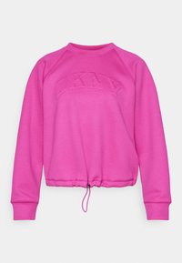VARSITY PLACED PUFF LOGO PULLOVER WITH BUNGEE - Ikdienas džemperis - orchid glow