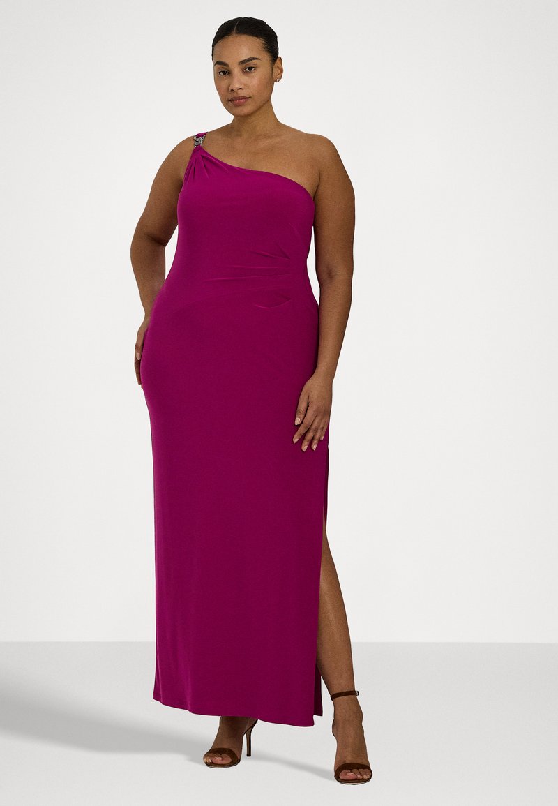 Lauren Ralph Lauren Woman JERSEY ONE-SHOULDER GOWN - Jersey dress - fuchsia  berry/purple