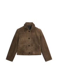 SHORT WITH POCKET DETAILS - Leren jas - brown