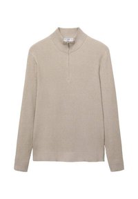 WITH ZIP NECK - Jersey de punto - beige
