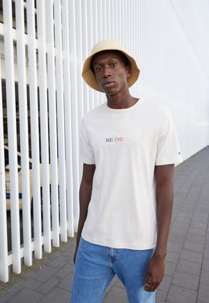 CONTRAST STITCH TEE - Print T-shirt - feather white