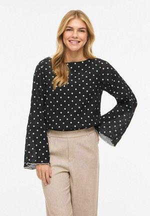 MIT LANGEN ÄRMELN VIEBLA GEPUNKTETES - Bluse - black