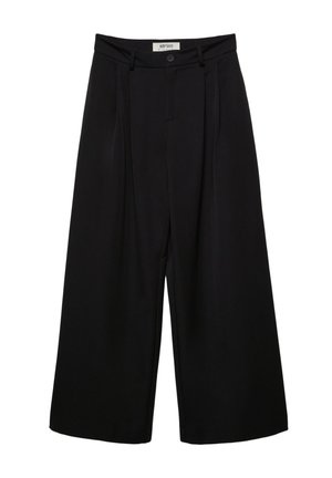 Stradivarius WIDE LEG SMART WITH DARTS - Housut - black