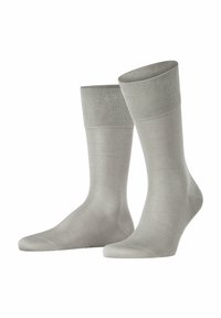 Graue Knöchelsocken aus glattem, dehnbarem Material mit gerippten Bündchen und nahtlosem Zehenbereich. Ideal für den Alltagsgebrauch.