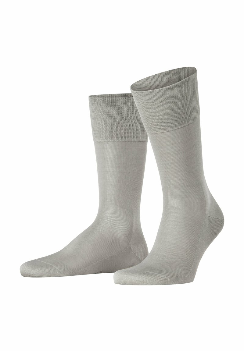 Graue Knöchelsocken aus glattem, dehnbarem Material mit gerippten Bündchen und nahtlosem Zehenbereich. Ideal für den Alltagsgebrauch.