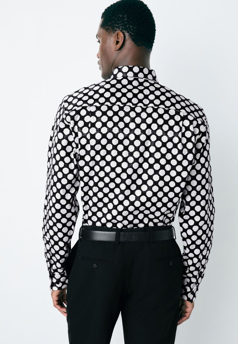 Chemise ASOS Bleu Marine à Pois, Col Boutonné, Manches Courtes - Taille 8 - Neuf étiqueté
