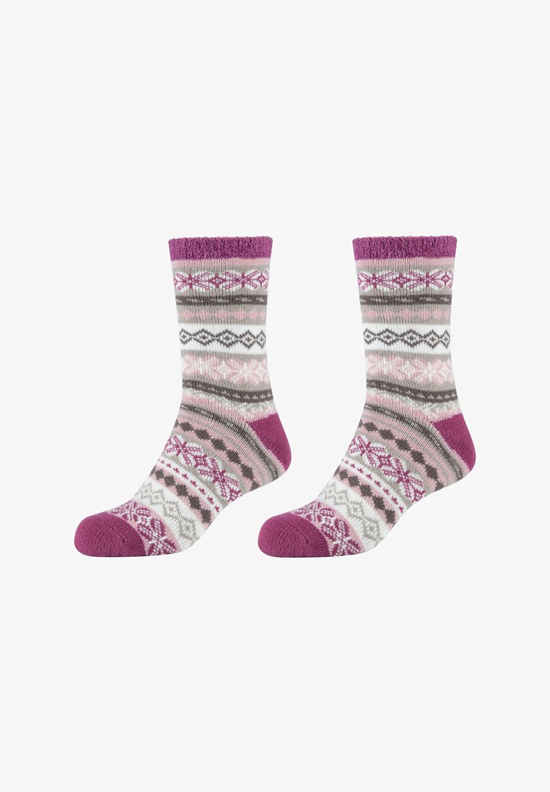 camano ONLINE WOMEN COSY NORWEGIAN WINTER SOCKS 2 PACK - Zoknik - damson