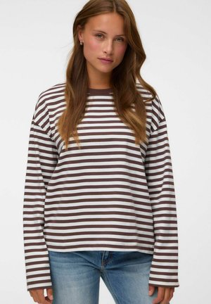 Vero Moda, TOP VMLINEA T-SHIRT - T-shirt à manches longues - chocolate martini