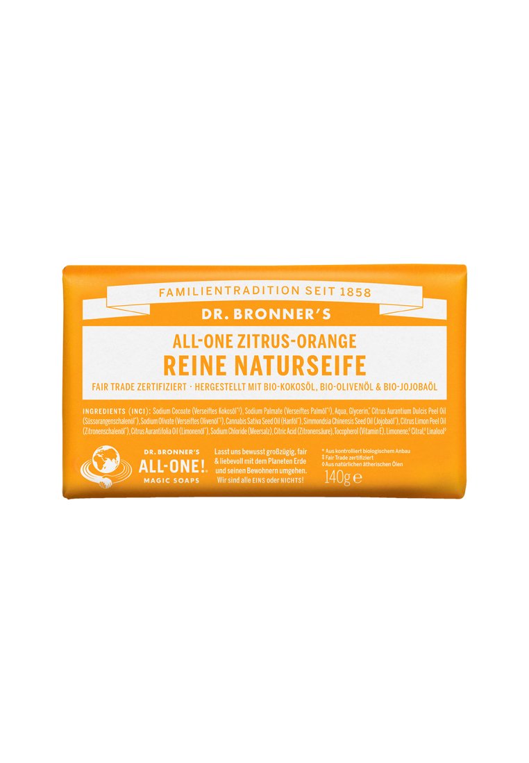 Dr. Bronner´s PURE NATURAL SOAP 140G - Fast tvål - zitrus-orange
