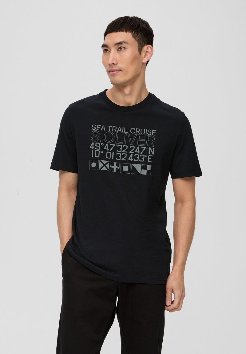 s.Oliver T-shirt con stampa - schwarz