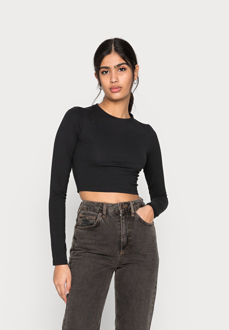 Damen T-Shirts | Weekday MINI LONGSLEEVE 2 PACK Langarmshirt green medium + black/grün - KF12751 Damen T-Shirts | Weekday MINI LONGSLEEVE 2 PACK Langarmshirt green medium + black/grün - KF12751