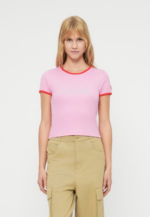 NMJUDY CONTRAST TEE  - Lihtne T-särk - begonia pink/tomato