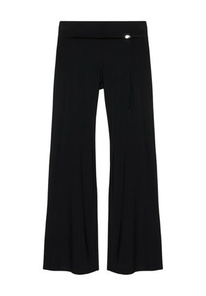 PULL&BEAR, WITH SIDE METAL APPLIQUE - TROUSERS - Pantalon classique - black