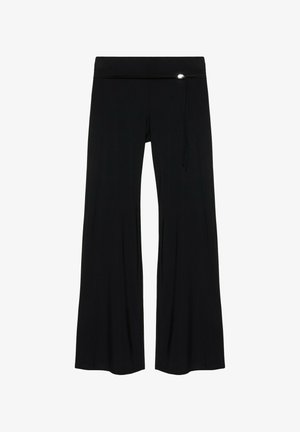 PULL&BEAR, WITH SIDE METAL APPLIQUE - TROUSERS - Pantalon classique - black