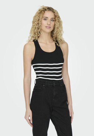 ONLY NORMAL GESCHNITTEN RUNDHALS - Tops - black