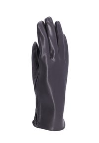 Guanto in pelle nera con una texture liscia, design aderente e quattro dita separate. Nessuna ferramenta o accenti visibili.