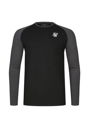 SIKSILK, MUSCLE FIT - Top s dlhým rukávom - black/grey