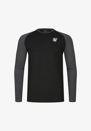 SIKSILK, MUSCLE FIT - Bluză cu mânecă lungă - black/grey