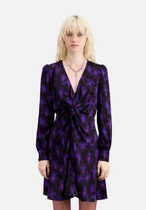 SHORT PRINTED WITH DRAPING  - Vestido informal - black light pink blue