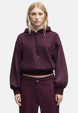 Puma, HER RELAXED FLEECE HOODIE - Felpa con cappuccio - ruby noir