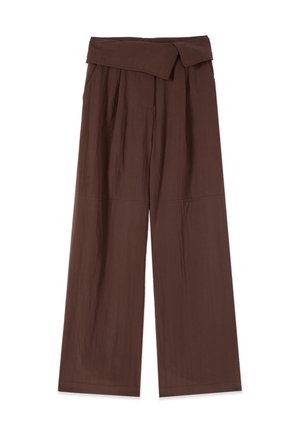 Oltre, PANTALONI PALAZZO CON VITA RIPIEGATA - Pantalones - marrone