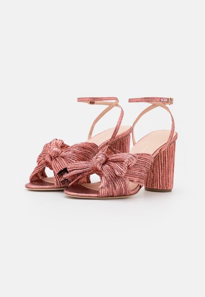 Loeffler Randall CAMELLIA KNOT MULE WITH ANKLE STRAP - Sandálias de salto alto - rose gold