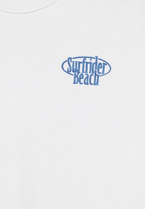 PULL&BEAR, SHORT SLEEVE WITH SURFRIDER BEACH GRAPHIC - T-SHIRT - T-shirt imprimé - white